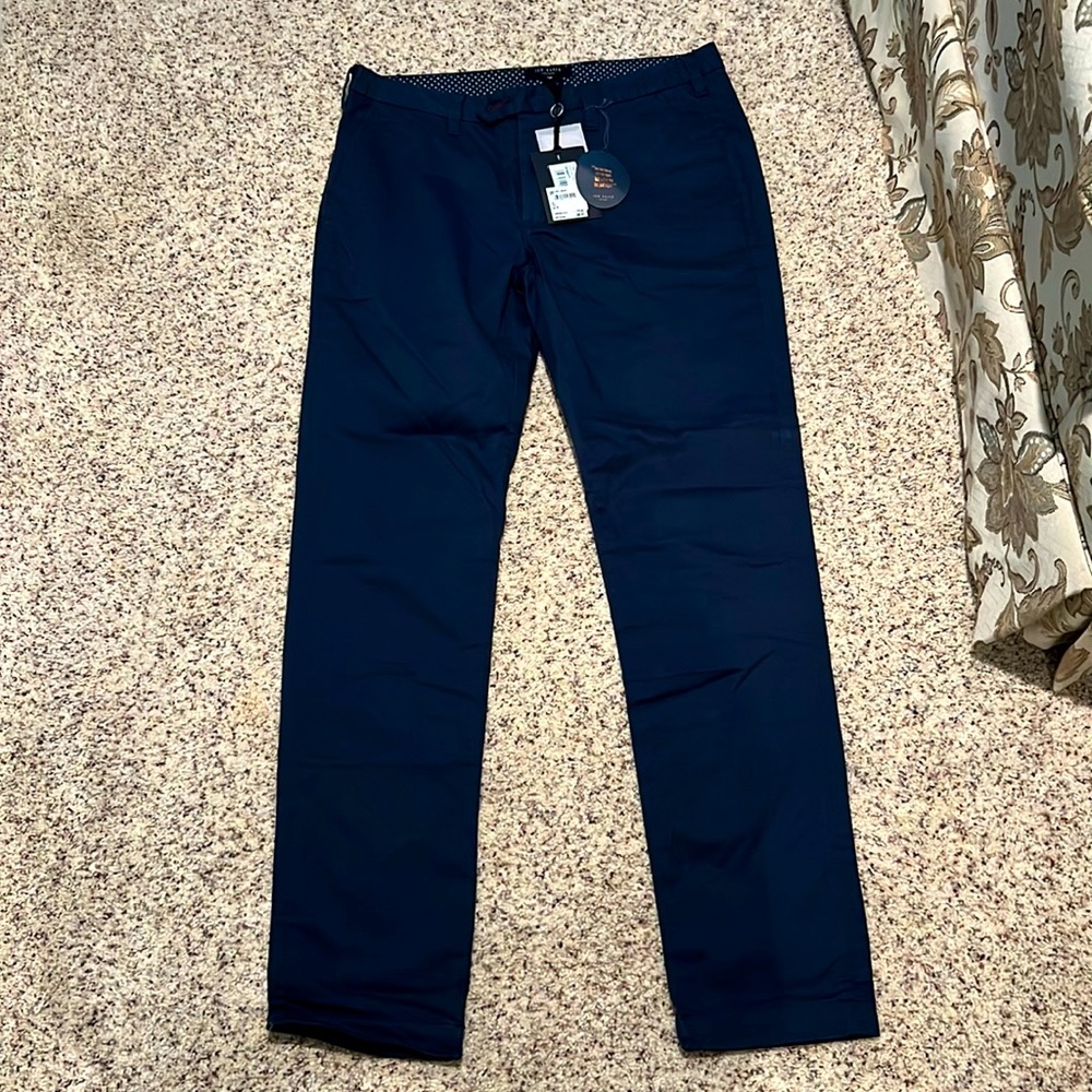 Ted Baker - Navy Dress Slim Fit Dress Pants - Medium - Mens